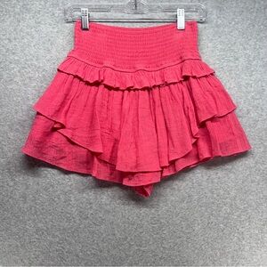 DO+BE Pink Ruffled Mini Skirt